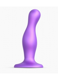 Фиолетовая насадка Strap-On-Me Dildo Plug Curvy size M - Strap-on-me - купить с доставкой в Волжском