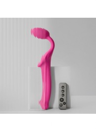 Ярко-розовый безремневой страпон Strap-on-me Vibrating Bendable Strap-On size XL - Strap-on-me - купить с доставкой в Волжском