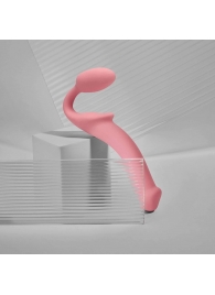 Розовый безремневой страпон Strap-on-me Semi-Realistic Bendable Strap-On size XL - Strap-on-me - купить с доставкой в Волжском