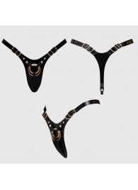 Черный пояс для фиксации насадок Strap-On-Me Leatherette Harness Fabulous - Strap-on-me - купить с доставкой в Волжском