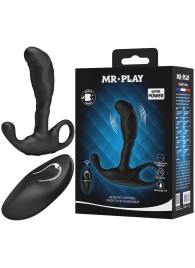 Черный изогнутый массажёр простаты с вибрацией и пультом ДУ - Baile - в Волжском купить с доставкой