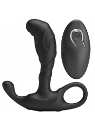 Черный изогнутый массажёр простаты с вибрацией и пультом ДУ - Baile - в Волжском купить с доставкой