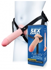 Мужской полый страпон на регулируемых ремешках - 22 см. - Sex Expert - купить с доставкой в Волжском