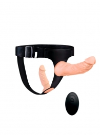 Женский страпон с 2 насадками, вибрацией и пультом ДУ - Erowoman-Eroman - купить с доставкой в Волжском