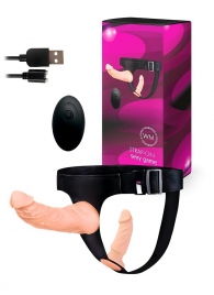 Женский страпон с 2 насадками, вибрацией и пультом ДУ - Erowoman-Eroman - купить с доставкой в Волжском