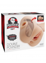 Телесный мастурбатор с вибрацией Double Pounder Vibrating Squeeze Stroker - Pipedream - в Волжском купить с доставкой
