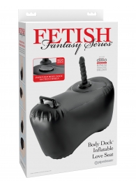 Черное надувное кресло с платформой для фиксации дилдо Body Dock Inflatable Love Seat - Pipedream - купить с доставкой в Волжском