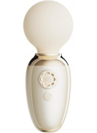 Бежевый мини-вибратор с функцией нагрева Ava - Zalo