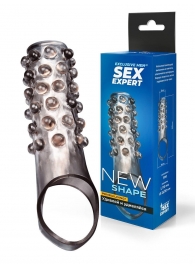 Дымчатая насадка на пенис с выпуклостями - 11 см. - Sex Expert - в Волжском купить с доставкой