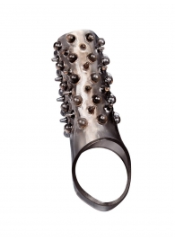 Дымчатая насадка на пенис с шипами и выпуклостями - 12,5 см. - Sex Expert - в Волжском купить с доставкой