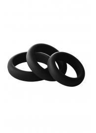 Набор из 3 черных эрекционных колец Smooth Silicone Cockring Pack - Dream Toys - в Волжском купить с доставкой