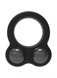 Черное эрекционное кольцо с утяжелителями Cockring Dual Weight - Dream Toys - в Волжском купить с доставкой