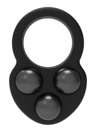 Черное эрекционное кольцо с утяжелителями - Dream Toys - в Волжском купить с доставкой