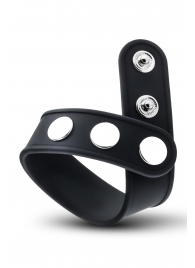 Черное эрекционное кольцо на кнопках - Blush Novelties - в Волжском купить с доставкой