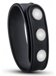 Черное эрекционное кольцо на кнопках - Blush Novelties - в Волжском купить с доставкой