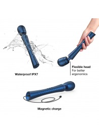 Синий вибромассажёр с насадками Man.wand Edgy - Manwan - в Волжском купить с доставкой