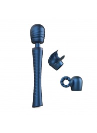 Синий вибромассажёр с насадками Man.wand Edgy - Manwan - в Волжском купить с доставкой