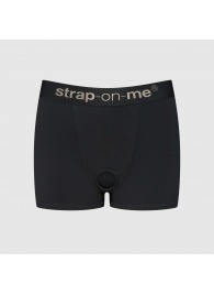 Черные трусики-боксеры для фиксации насадок Strap-on-me Harness Lingerie Allure - size XL - Strap-on-me - купить с доставкой в Волжском