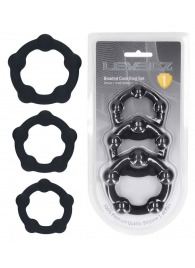 Набор из 3 эрекционных колец Beaded Silicone Cockring Set - Shots Media BV - в Волжском купить с доставкой