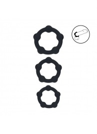 Набор из 3 эрекционных колец Beaded Silicone Cockring Set - Shots Media BV - в Волжском купить с доставкой