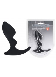 Черная анальная пробка для массажа простаты Double Ripple Silicone Prostate Massager - Shots Media BV - в Волжском купить с доставкой