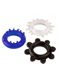 Набор из 3 эрекционных колец разного цвета и рельефа - Boys of Toys - в Волжском купить с доставкой