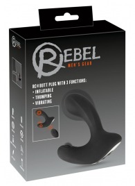 Черная анальная вибропробка с функцией расширения RC Butt Plug with 3 functions - Orion - в Волжском купить с доставкой