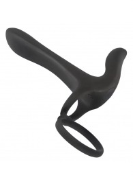 Черная насадка на член с вибрацией Couple’s Vibrator - Orion - в Волжском купить с доставкой