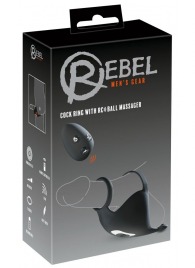 Черная вибронасадка для эрекции и стимуляции мошонки Cock ring with RC ball massager - Orion - в Волжском купить с доставкой