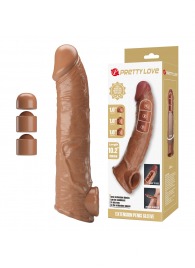 Карамельный фаллоудлинитель с подхватом мошонки Silas - 26 см. - Baile - в Волжском купить с доставкой