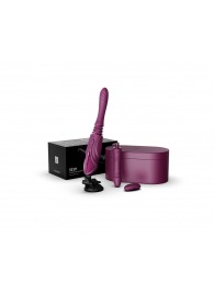 Фиолетовая секс-машина с функцией нагрева, насадками и присоской Sesh - Zalo - купить с доставкой в Волжском