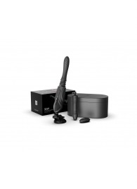 Черная секс-машина с функцией нагрева, насадками и присоской Sesh - Zalo - купить с доставкой в Волжском