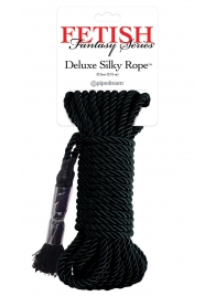 Черная веревка для фиксации Deluxe Silky Rope - 9,75 м. - Pipedream - купить с доставкой в Волжском