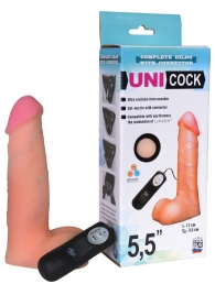 Фаллическая насадка Харнесс UNICOCK 5,5  с вибрацией - 17 см. - LOVETOY (А-Полимер) - купить с доставкой в Волжском