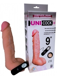 Фаллическая насадка Харнесс UNICOCK 9  с вибрацией - 24 см. - LOVETOY (А-Полимер) - купить с доставкой в Волжском
