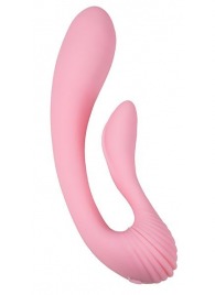 Розовый вибромассажёр G-wave с гибким клиторальным отростком - 18 см. - Adrien Lastic