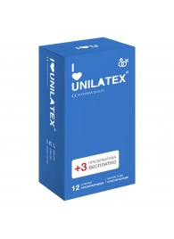 Классические презервативы Unilatex Natural Plain - 12 шт. + 3 шт. в подарок - Unilatex - купить с доставкой в Волжском