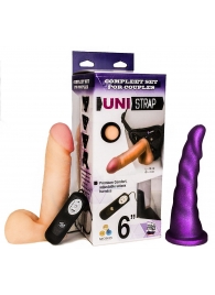 Вибрострапон с двумя насадками UniStrap - 18 и 18 см. - LOVETOY (А-Полимер) - купить с доставкой в Волжском