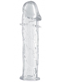 Гладкая прозрачная насадка с усиками под головкой - 12,5 см. - Toyfa Basic - в Волжском купить с доставкой
