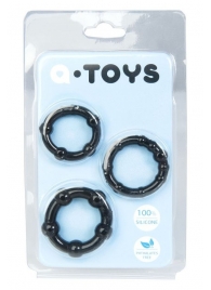 Набор из 3 чёрных эрекционных колец A-toys - A-toys - в Волжском купить с доставкой