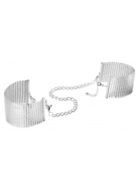 Серебристые наручники-браслеты Desir Metallique Handcuffs - Bijoux Indiscrets - купить с доставкой в Волжском