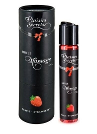 Массажное масло с ароматом клубники Huile de Massage Gourmande Fraise des Bois - 59 мл. - Plaisir Secret - купить с доставкой в Волжском