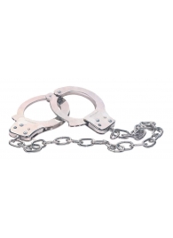 Наручники из металла с длинной цепочкой CHROME HANDCUFFS METAL HANDCUFFS W. KEY - NMC - купить с доставкой в Волжском