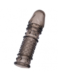 Дымчатая закрытая насадка ToyFa XLover с чешуйками и пупырышками - 13,5 см. - ToyFa - в Волжском купить с доставкой