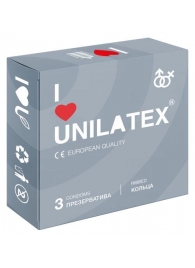 Презервативы с рёбрами Unilatex Ribbed - 3 шт. - Unilatex - купить с доставкой в Волжском