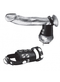 Кольцо на член и мошонку Cock Ring With 2  Ball Stretcher And Optional Weight Ring - BlueLine - в Волжском купить с доставкой