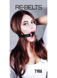 Чёрный кожаный чокер-кляп Tyra Black - Rebelts - купить с доставкой в Волжском