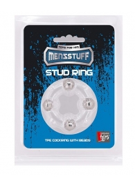 Эрекционное кольцо с 4 бусинами MENZSTUFF STUD RING CLEAR - Dream Toys - в Волжском купить с доставкой