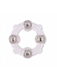 Эрекционное кольцо с 4 бусинами MENZSTUFF STUD RING CLEAR - Dream Toys - в Волжском купить с доставкой