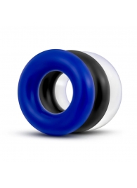 Набор из 3 разноцветных колец Stay Hard Donut Rings - Blush Novelties - в Волжском купить с доставкой